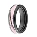 Pink Women`s Black Titanium Camo and Stainless Steel Princess Engagement Wedding Rings Set