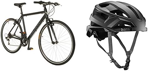 Shimano Vilano Diverse 1.0 Performance Hybrid 21 Speed 700c Road Bike (53cm) Bern 2017 FL-1 Matte Black Helmet Small with