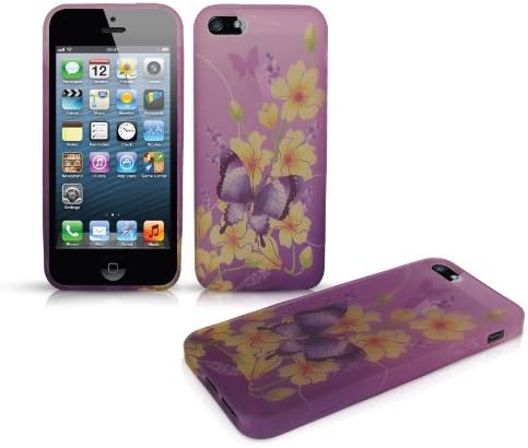 Hamdis Hybrid Patterned Gel Skin Case for Apple iPhone 5 Flexishield Hydro Protective Carry Cover Yellow Flower