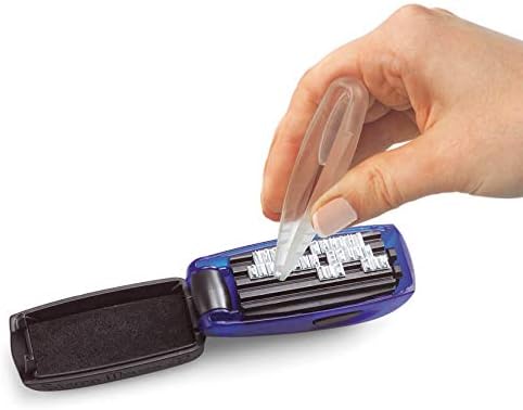 COLOP Stamp Mouse Set of 30 - DIY Stamps with Types and Tweezers, Blau, 18 x 47 mm - Image 4
