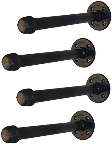 Rosemare Pipe 4 Pack of Industrial Pipe Shelf Brackets Pick your length 6, 8, 9, 10, 11, 12 Inch. (6 Inch)
