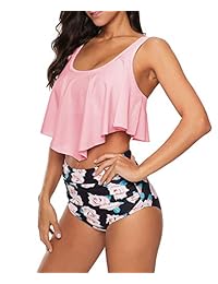 Century Star traje de baño de dos piezas con volantes y cintura alta para dama