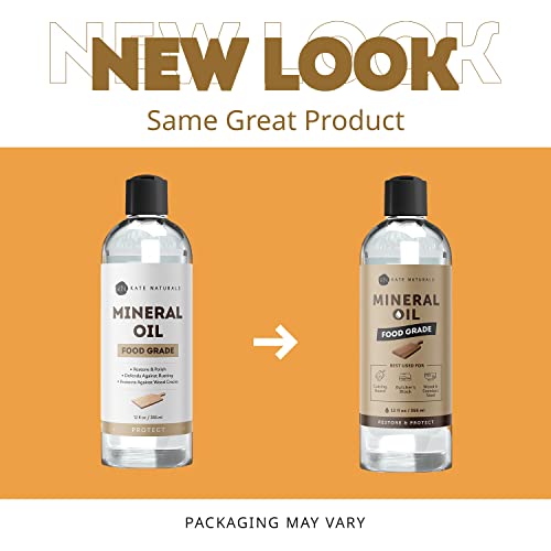 Mineral Oil Food Grade (2Pack 12oz) Kate Naturals. USP & Food