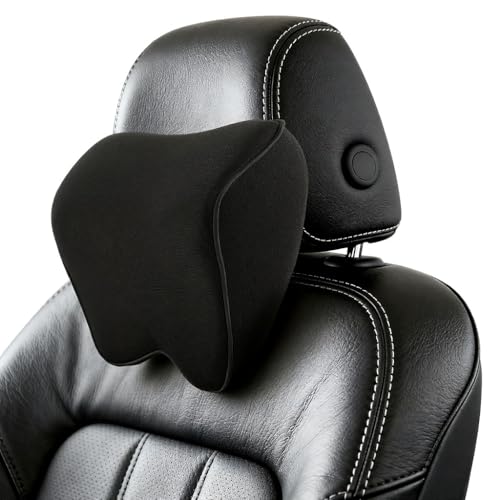 Auto Nackenkissen,Auto Kopfstütze Kissen,Weichheit Autokopfstützenkissen,Kopfkissen für Autositz mit 100% Memory Foam und atmungsaktiver Abnehmbarer Abdeckung für Autos, Büros