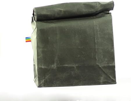 Lunch Bag - Army Green Waxed Canvas