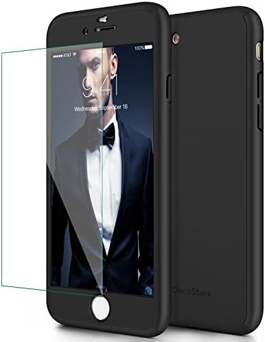 iPhone 7 Plus Case, DecaStars [Ultra-thin Series] 2-in-1 Full-body Protective Back Cover [Slim Fit] with Tempered Glass Screen Protector for Apple iPhone 7 Plus Case 5.5 Inch - Black