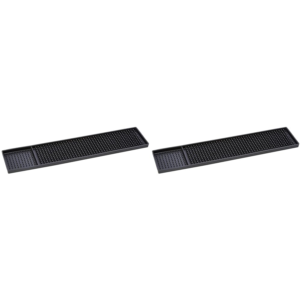 Drinkstuff Bar Rail Runners - Fingertip Rubber Bar Mat, Glassware Rail (Pack of 2, 15inch)