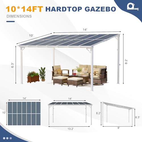 MEISSALIVVE 10x14 Wall Mounted Gazebo Review: Lean-To Metal Awning for Patio & Deck image 18