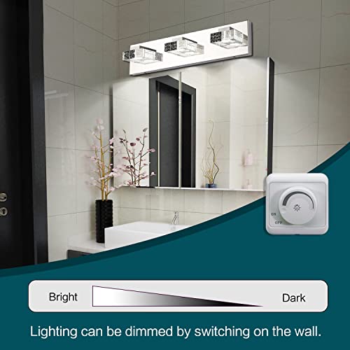 SOLFART 3 Lights LED Dimmable Bathroom Light Mirror Bath Vanity