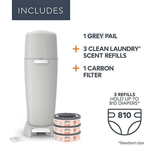 Diaper Genie Complete Diaper Pail (Grey) with Antimicrobial Odor