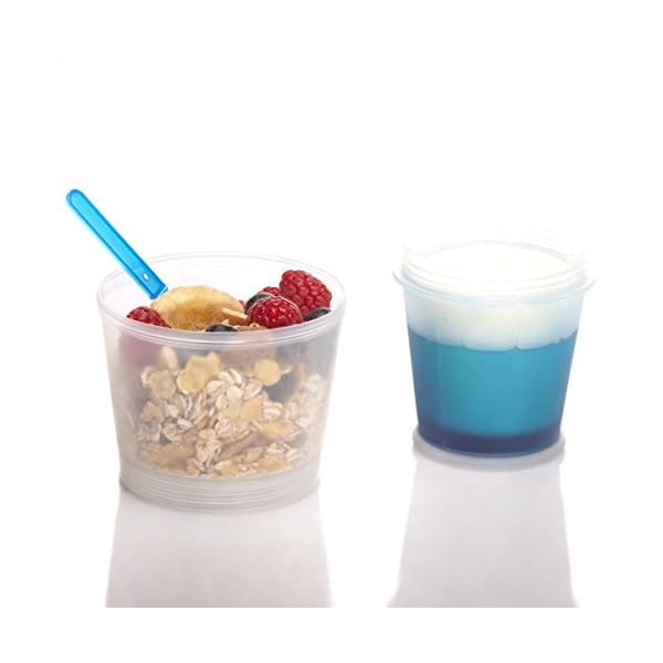 GOODS+GADGETS MÃ¼slibecher to Go Deluxe - Joghurt-Becher fÃ¼r unterwegs - Reise Lunchpot mit LÃ¶ffel und Iso-KÃ¼hlfach fÃ¼r MÃ¼sli, Cerealien, Porridge und Obst (1, Blau) – Bild 5