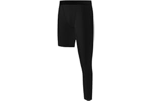 Valcatch Boys' Compression Pants Youths One Leg Basketball Tights Athletic Leggings with Pockets Sports Gym Capris Base Layer
