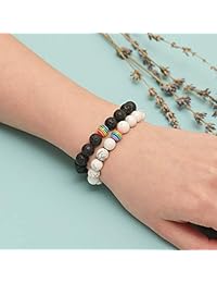 Jovivi LGBT - Pulsera de relación, color blanco y negro, sin metal, AJ101010103065