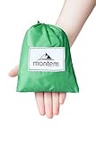 Montem Premium Pocket Blanket/Compact Picnic, Beach, Outdoor, Camping Blanket Made from Premium Soft and Lightweight Water Resistant Material Ideal for Camping/Traveling/Hiking (Green)