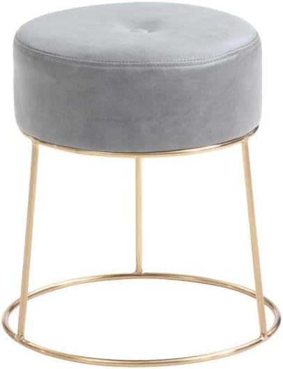 Hodedah Grey PU Vanity Stool