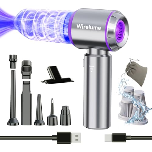 Wirelume Handheld Car Vacuum Cleaner Cordless Powerful 22000Pa Strong Cyclonic Suction Blowing Brushless Motor Mini Hand Held Portable Rechargeable Lightweight for Pet Hair Vehicle Home Office Purple
