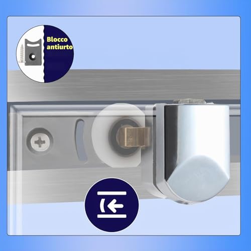 8 Sets Shower Door Rollers Shower Door Rollers for Sliding Doors Diameter 25 mm, Sliding Door, Shower Door Wheels, Rail Roller, Glass Shower Screen (4top and 4bottom)