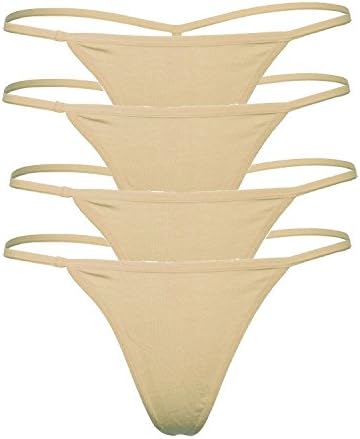 Women's G string Pack of 4 T-back Underpants Khaki XL/2XL