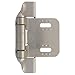 Liberty H01911L-SN-U, Semi-Wrap Cabinet Hardware Self-Closing Hinge, Overlay Hinges, 1/4 in., Satin Nickel, 1 pair