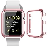 CinoCase Apple Watch Series 1 / 2 Case, 38mm Thin Fit Snap-On PC Hard Protective Bumper Case Premium Slim & Light Scratch-Resistant and Shockproof Cover for Apple Watch Series 1 / 2 (Rose Gold)