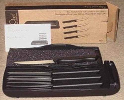 Pampered Chef Forged Steak Knife Set of 4 with Case