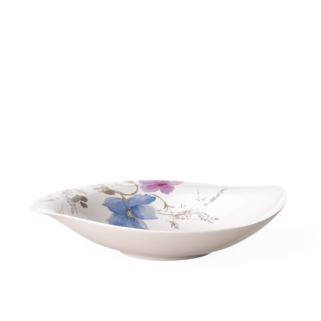 Villeroy & Boch Mariefleur Gris Serve and Salad Deep Bowl, 29 cm, Premium Porcelain, White/Multicoloured