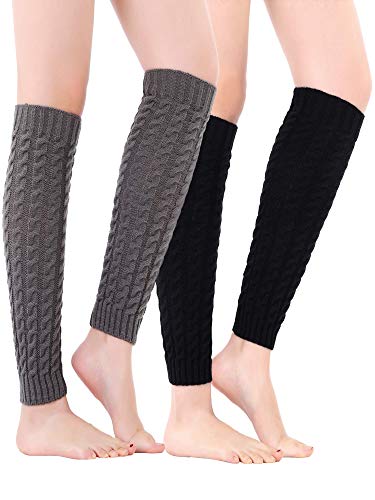 VUCDXOP 2 paar dames winter beenwarmers beenwarmers gehaakte beenwarmers gebreide dikke beenwarmers kniekousen… - Image 3