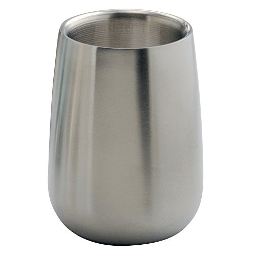 InterDesign Nogu Bath, Tumbler Cup for Bathroom Vanity Countertops - Brushed Stainless Steel