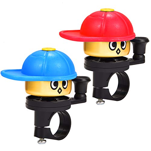 ZOSEN Aluminum Bike Bell Loud Sound Bicycle Ring Bells for Kids and Adult (2 Pack, Blue&Red