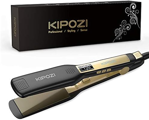 kipozi professional titanium flat iron hair straightener with digital lcd