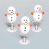 Snowman Jump-ups Small Toy for Boys and Girls Perfect Christmas Stocking and Winter Party Bag Stuffer for Kids (Pack of 4)