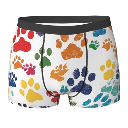 SYHEART Cute Colorful Dog Print Men'S Boxer Briefs With Elastic Comfort Fit Design For All-Day Wear