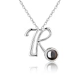 Forevereally Initial Necklace 100 Languages I Love You A to Z 26 Letters Alphabet Pendant Necklace Personalized for Women Girls