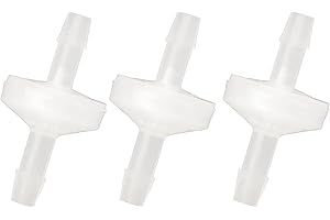 Metaland One Way Check Valve, 1/4" Hose Barb Non Return Ozone Resistance Plastic Valve for Water Fuel Oil Air Gas (Pack of 3)