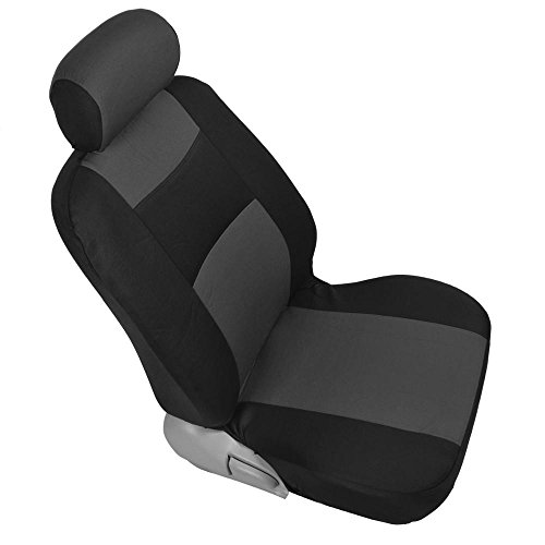 BDK Classics - Black & Charcoal Gray Mesh Cloth Seat Covers - Split Option Bench - Full Set - Thumbnail 2
