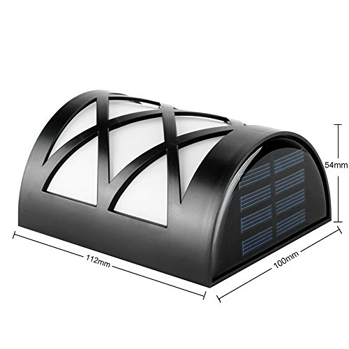RedSun 6 Pack Retro 6 LED Solar Powered Outdoor Path Light Yard Fence Gutter Garden Wall Lamp