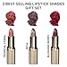 L'Oreal Paris Makeup Best of Colour Riche Lipstick Gift Set, 3 Best Selling Shades, Blushing Berry, Tropical Coral and Mica, Creamy Satin Finish, Holiday Gift Set, Stocking Stuffer Idea