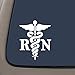 CMI NI990 RN Registered Nurse Decal Sticker | 6-Inches by 4.8-Inches | Premium Quality White Vinyl