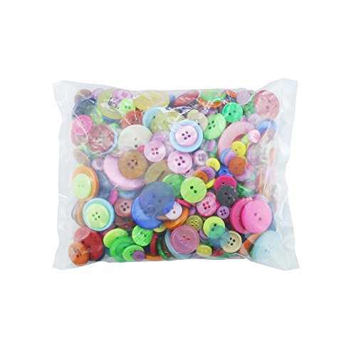 Amersumer 600 Pcs Assorted Sizes Resin Buttons ，Round Craft Buttons for Sewing DIY Crafts，Children's Manual Button Painting - Thumbnail 2