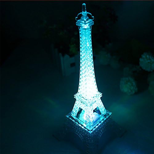 Colorful Eiffel Tower Nightlight Paris Style Decoration LED Lamp Fashion Desk Bedroom Acrylic Light 8 Inch