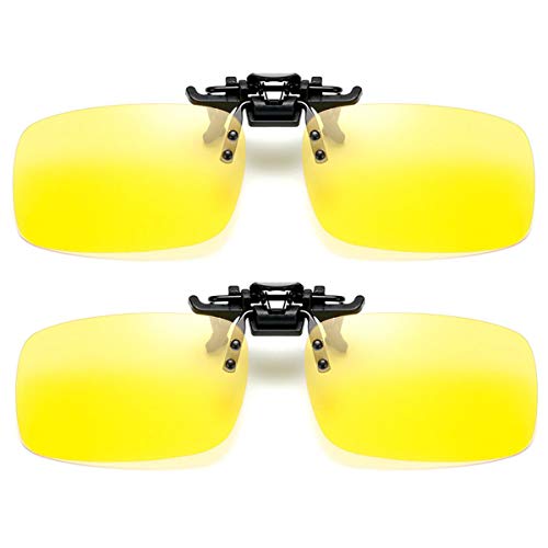 ZYZH 2 Paar Sonnenbrille Clip auf Flip Up Night Vision Gläser Blendschutz polarisierte für Männer Frauen UV400 Beste für…
