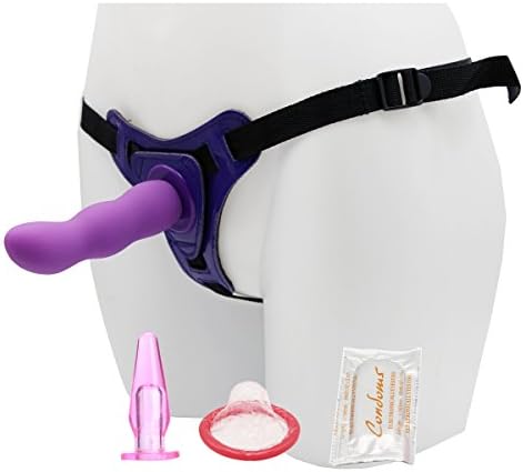 Leather Strap On Harness Color Purple