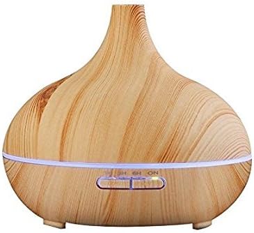 Aroma Diffuser 300ML Essential Oil Diffuser Electric Ultrasonic Humidifier Aromatherapy Cool Mist Humidifier, Air Purifier, 7 Color LED Light Adjustable Time Settings Classic Wood Grain