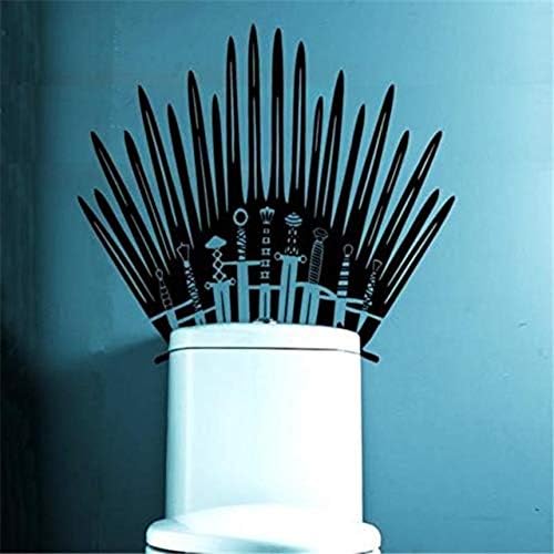Wall Sticker, Iron Throne Toilet Decal Home Decor Parody Inspired by Game of Thrones for Behind Your Toilet On Bathroom [Size: 58x58 cm]