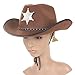 IDS Home Halloween Brown Sheriff Cowboy Hat Felt with Star Badge Cosplay Costumes Party Cap