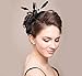 Vimans Women's Bow Feather Detachable Cocktail Party Veil Fascinator Hair Clip Hat