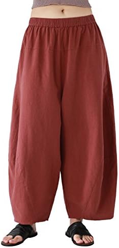 Jiqiuguer Women's Comfy Soft Harem Pants Baggy Boho Radish Pants with Pockets