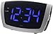 Equity 75904 LED Blue Digit Alarm Clock with USB Charging Port, Black