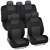 BDK Classics - Black & Charcoal Gray Mesh Cloth Seat Covers - Split Option Bench - Full Set