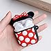 Punswan Minnie Big Dots Airpod Case for Airpods 1&2,Cute 3D Funny Cartoon Character Soft Silicone Catalyst Cover,Kawaii Fun Cool Keychain Design Skin,Fashion Cases for Girls Kids Teens Air pods